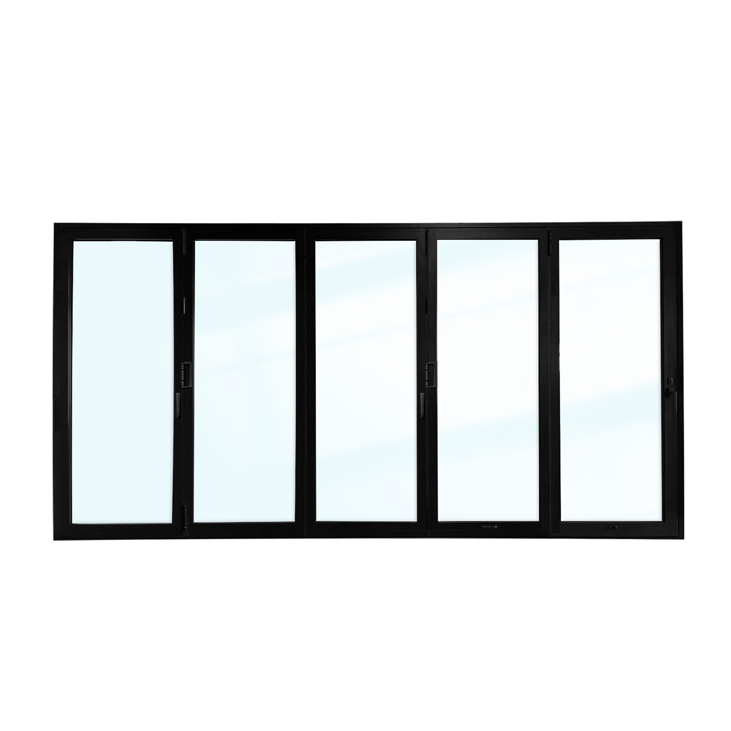 Luvindow Thermal Break Aluminum Bi-Fold Door 192 in x 96 in 3-9/16 in Jamb, Double-Tempered Low-E Argon Glass, White Finish, Interior Door, Patio Door