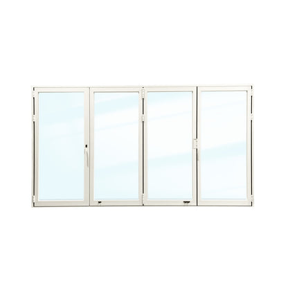Luvindow Thermal Break Aluminum Bi-Fold Door 144 in x 80 in 3-9/16 in Jamb, Double-Tempered Low-E Argon Glass, white Finish, Interior Door, Patio Door