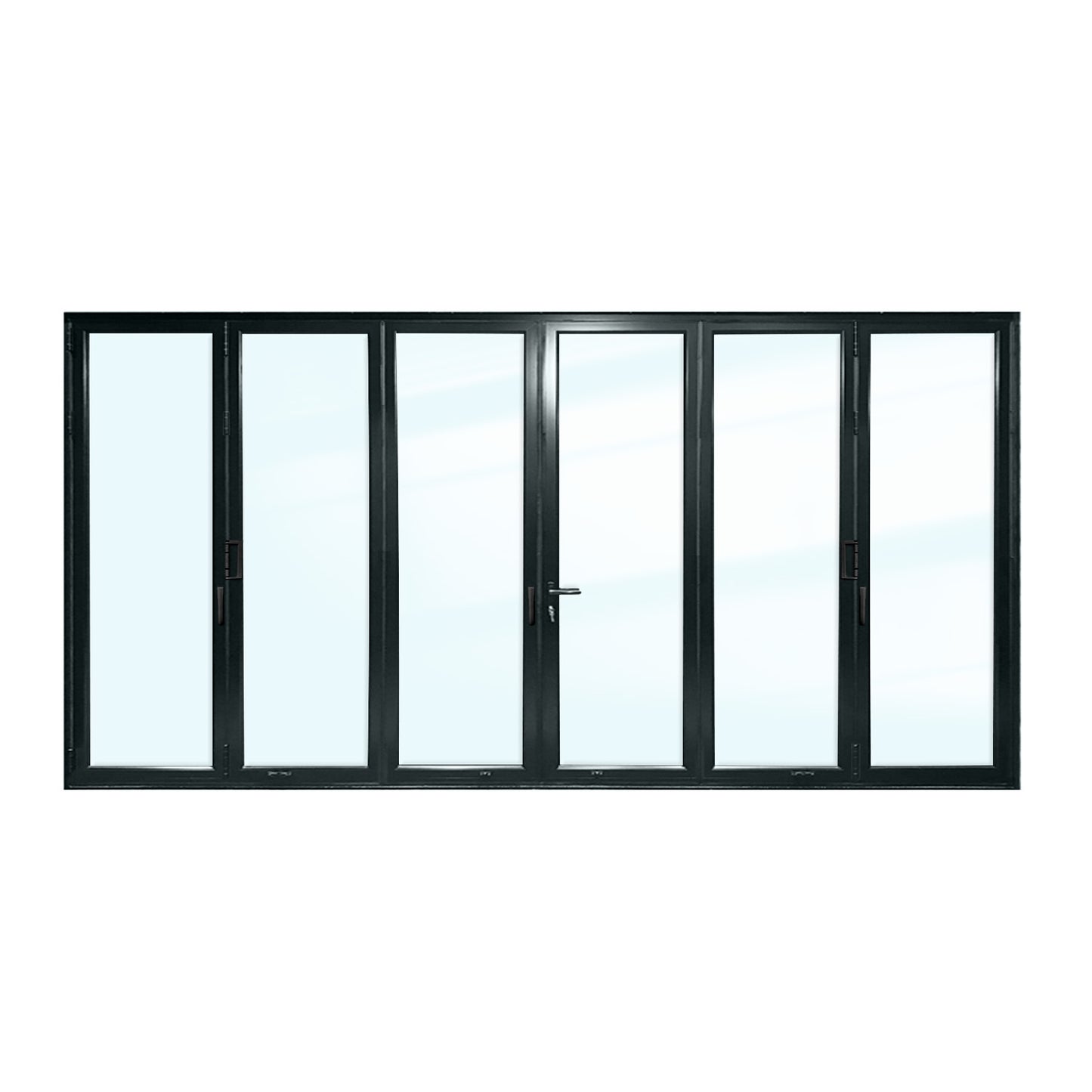 Luvindow Thermal Break Aluminum Bi-Fold Door 192 in x 96 in 3-9/16 in Jamb, Double-Tempered Low-E Argon Glass, Black Finish, Interior Door, Patio Door
