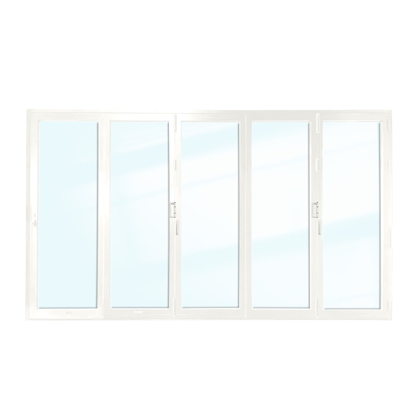 Luvindow Thermal Break Aluminum Bi-Fold Door 168 in x 96 in 3-9/16 in Jamb, Double-Tempered Low-E Argon Glass, White Finish, Interior Door, Patio Door