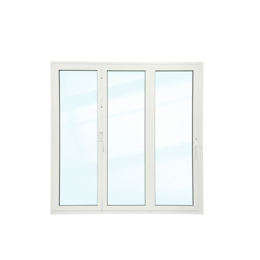 Luvindow Thermal Break Aluminum Bi-Fold Door 96 in x 96 in 3-9/16 in Jamb, Double-Tempered Low-E Argon Glass, White Finish, Interior Door, Patio Door