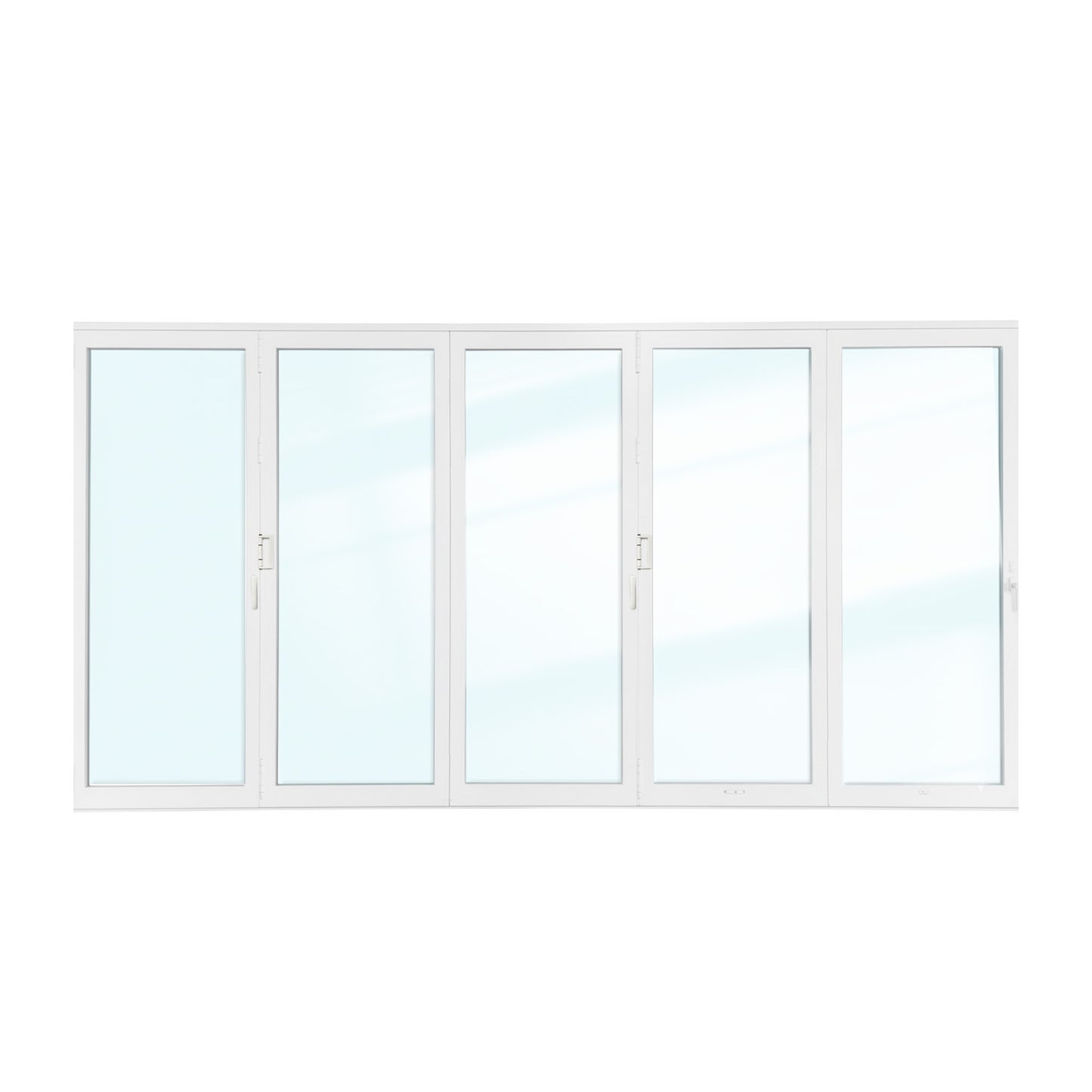 Luvindow Thermal Break Aluminum Bi-Fold Door 192 in x 96 in 3-9/16 in Jamb, Double-Tempered Low-E Argon Glass, White Finish, Interior Door, Patio Door