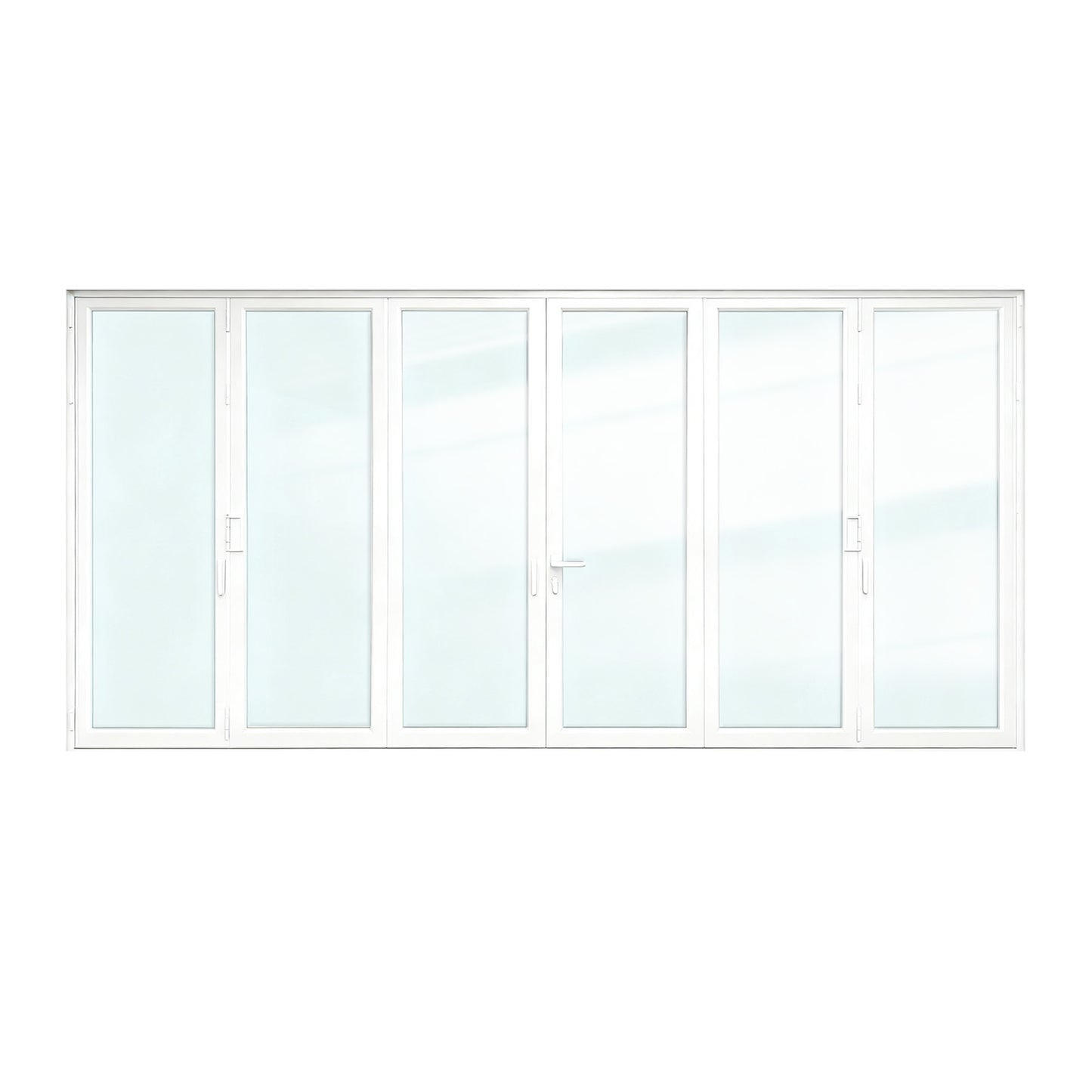 Luvindow Thermal Break Aluminum Bi-Fold Door 192 in x 96 in 3-9/16 in Jamb, Double-Tempered Low-E Argon Glass, White Finish, Interior Door, Patio Door