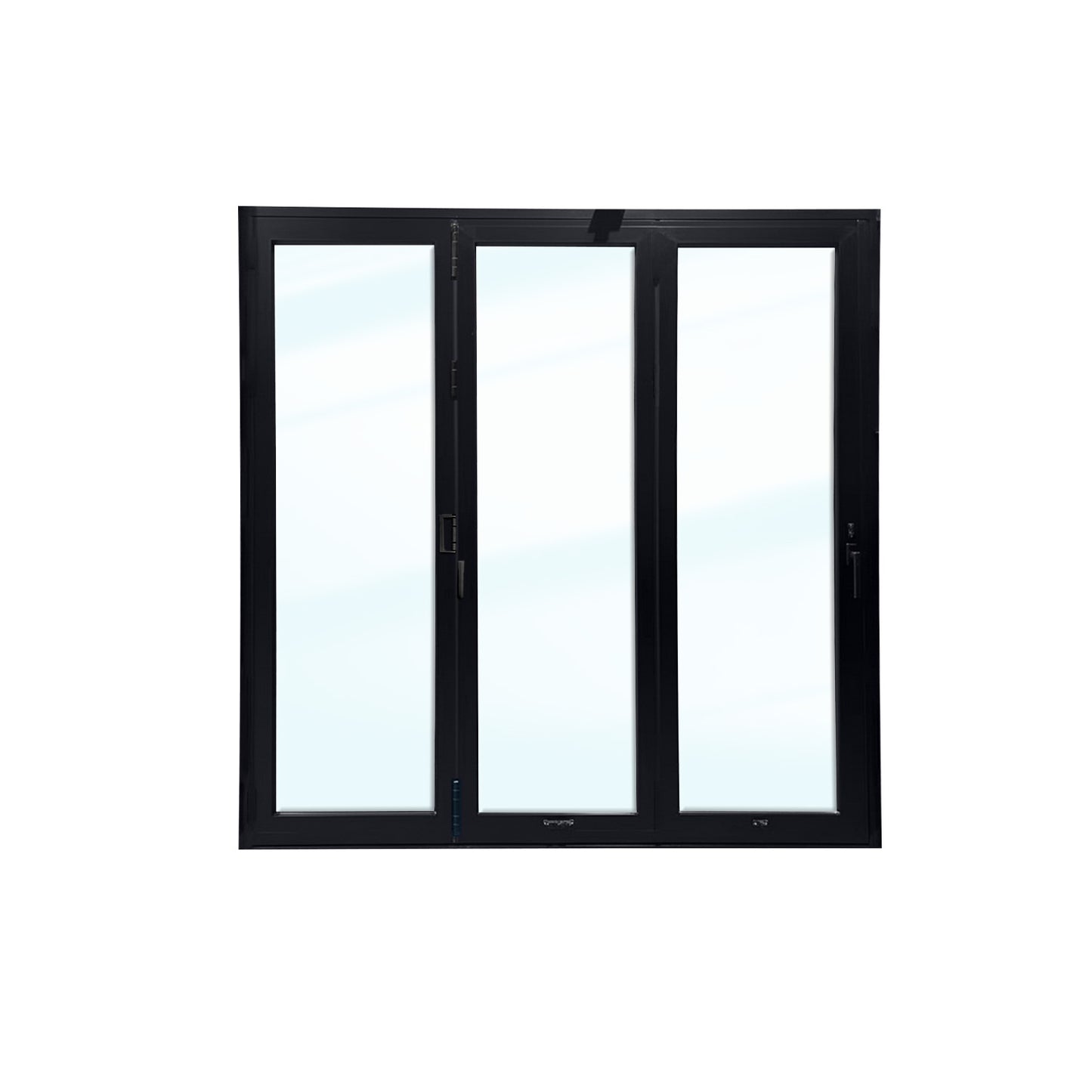 Luvindow Thermal Break Aluminum Bi-Fold Door 96 in x 96 in 3-9/16 in Jamb, Double-Tempered Low-E Argon Glass, Black Finish, Interior Door, Patio Door