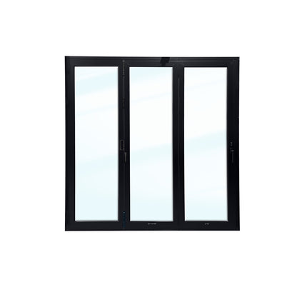 Luvindow Thermal Break Aluminum Bi-Fold Door 96 in x 96 in 3-9/16 in Jamb, Double-Tempered Low-E Argon Glass, Black Finish, Interior Door, Patio Door