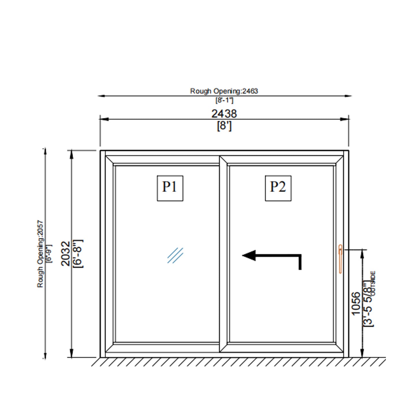 Luvindow Superior Thermal Insulation Aluminum Lift and slide Door 96 in x 80 in 3-9/16 in Jamb, Double-Tempered Low-E Argon Glass, White Finish, Interior Door, Patio Door