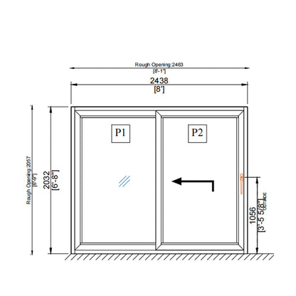 Luvindow Superior Thermal Insulation Aluminum Lift and slide Door 96 in x 80 in 3-9/16 in Jamb, Double-Tempered Low-E Argon Glass, White Finish, Interior Door, Patio Door