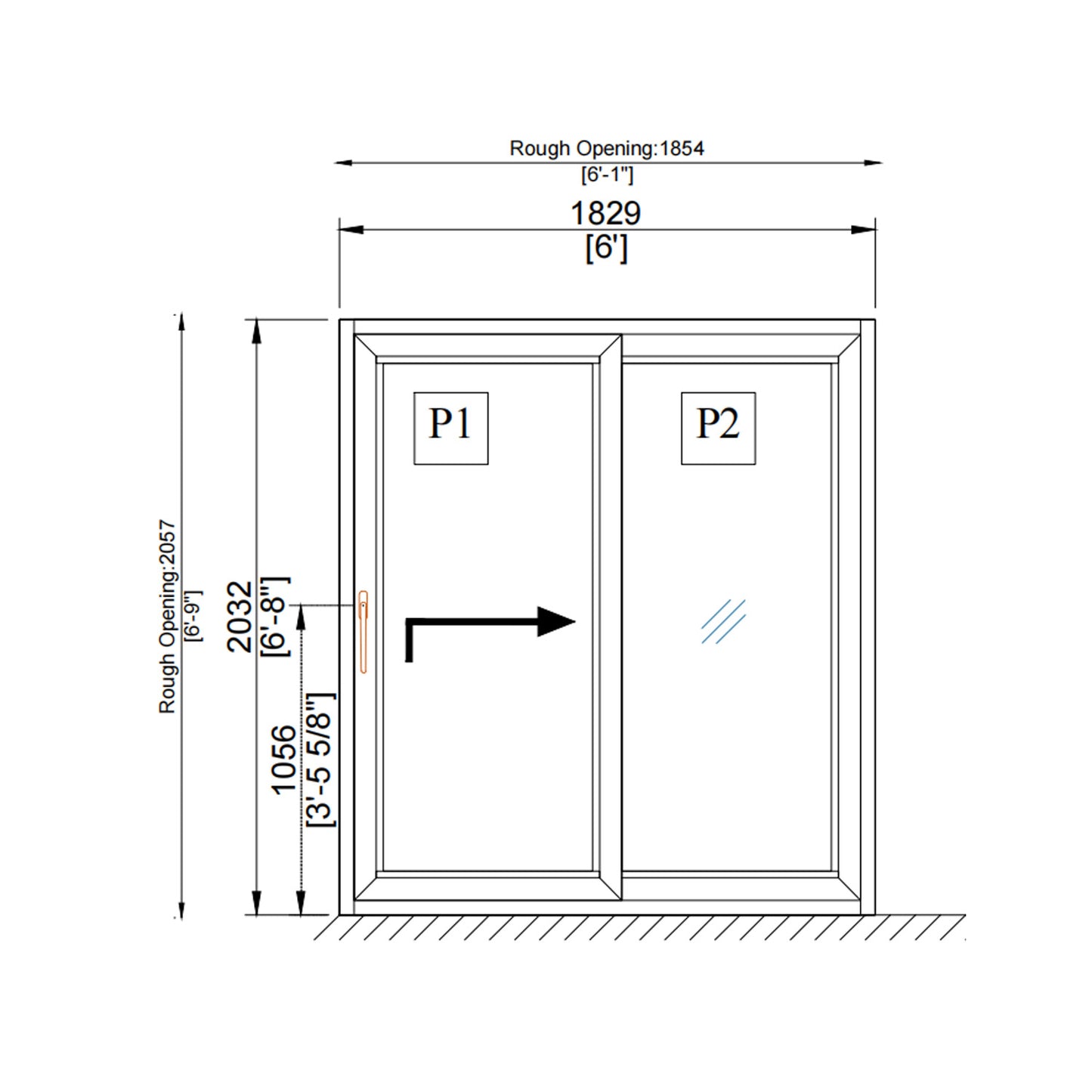Luvindow Superior Thermal Insulation Aluminum Lift and slide Door 72 in x 80 in 3-9/16 in Jamb, Double-Tempered Low-E Argon Glass, Black Finish, Interior Door, Patio Door