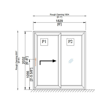 Luvindow Superior Thermal Insulation Aluminum Lift and slide Door 72 in x 80 in 3-9/16 in Jamb, Double-Tempered Low-E Argon Glass, Black Finish, Interior Door, Patio Door
