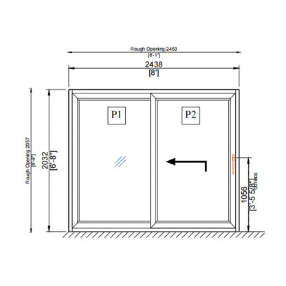 Luvindow Superior Thermal Insulation Aluminum Lift and slide Door 96 in x 96 in 3-9/16 in Jamb, Double-Tempered Low-E Argon Glass, Black Finish, Interior Door, Patio Door