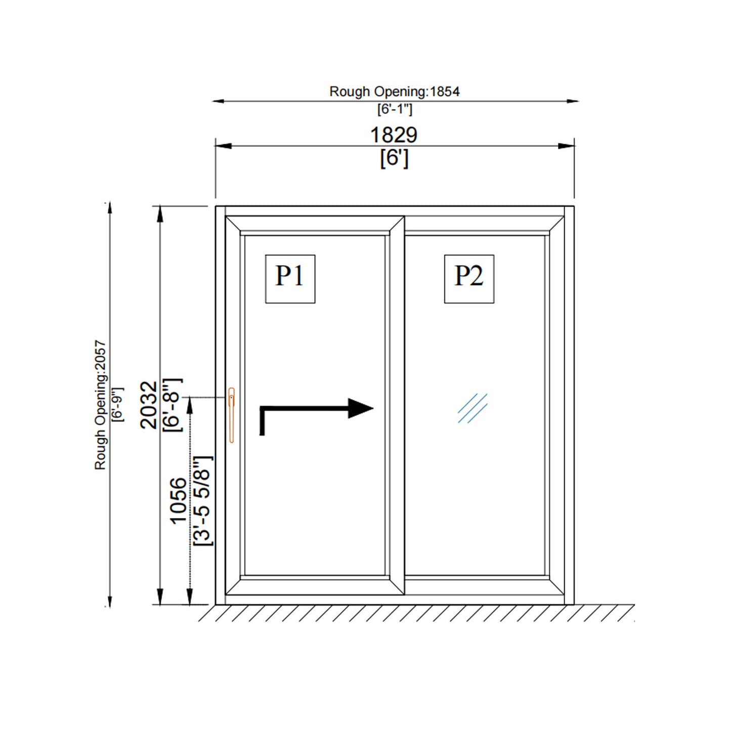Luvindow Superior Thermal Insulation Aluminum Lift and slide Door 72 in x 80 in 3-9/16 in Jamb, Double-Tempered Low-E Argon Glass, White Finish, Interior Door, Patio Door