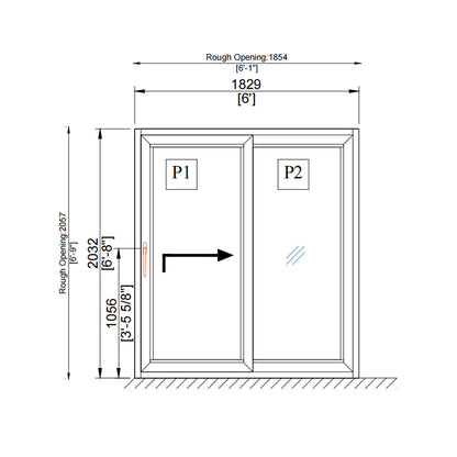 Luvindow Superior Thermal Insulation Aluminum Lift and slide Door 72 in x 80 in 3-9/16 in Jamb, Double-Tempered Low-E Argon Glass, White Finish, Interior Door, Patio Door