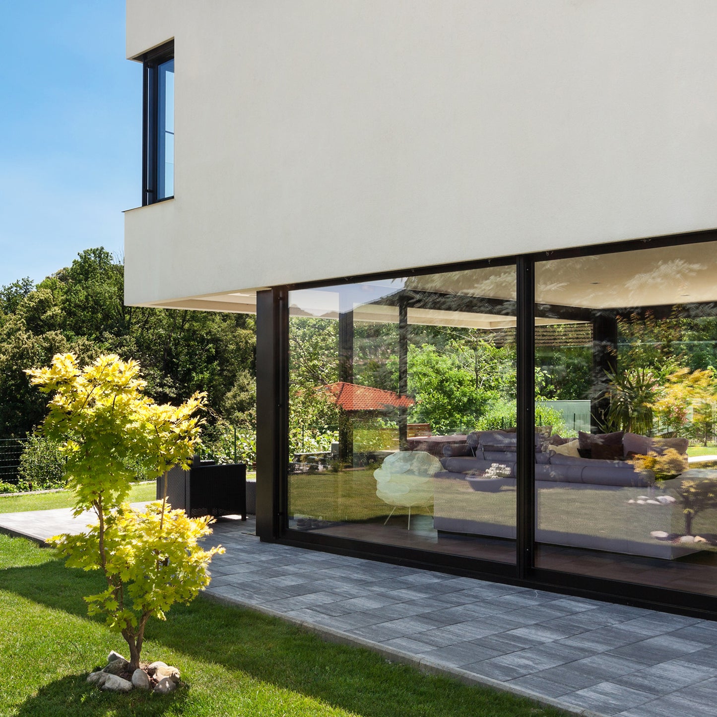 Luvindow Superior Thermal Insulation Aluminum Lift and slide Door 96 in x 96 in 3-9/16 in Jamb, Double-Tempered Low-E Argon Glass, Black Finish, Interior Door, Patio Door