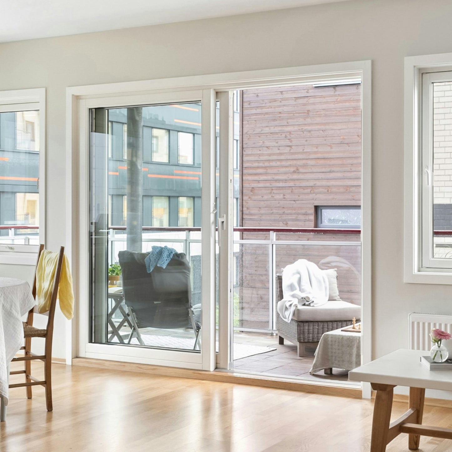 Luvindow Superior Thermal Insulation Aluminum Lift and slide Door 72 in x 80 in 3-9/16 in Jamb, Double-Tempered Low-E Argon Glass, White Finish, Interior Door, Patio Door