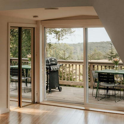 Luvindow Superior Thermal Insulation Aluminum Lift and slide Door 96 in x 96 in 3-9/16 in Jamb, Double-Tempered Low-E Argon Glass, White Finish, Interior Door, Patio Door