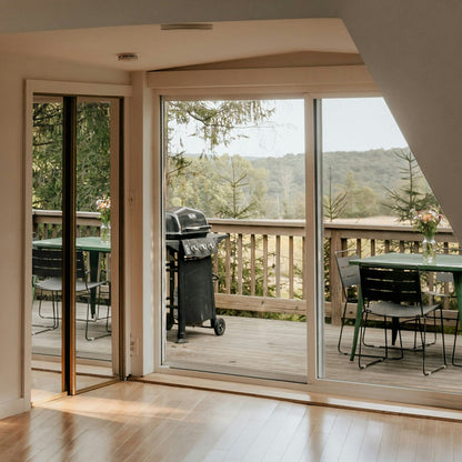 Luvindow Superior Thermal Insulation Aluminum Lift and slide Door 72 in x 80 in 3-9/16 in Jamb, Double-Tempered Low-E Argon Glass, White Finish, Interior Door, Patio Door