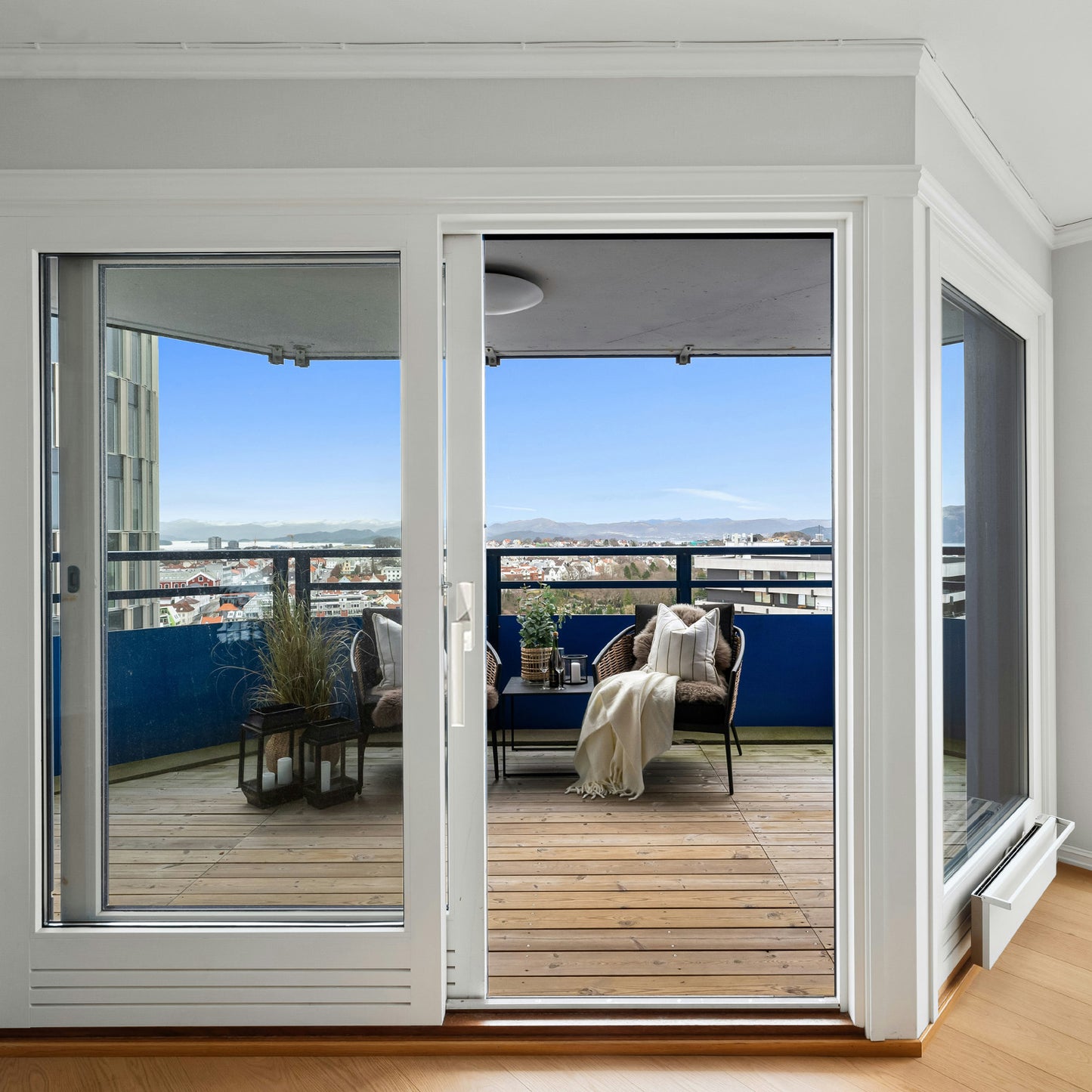 Luvindow Superior Thermal Insulation Aluminum Lift and slide Door 96 in x 96 in 3-9/16 in Jamb, Double-Tempered Low-E Argon Glass, White Finish, Interior Door, Patio Door