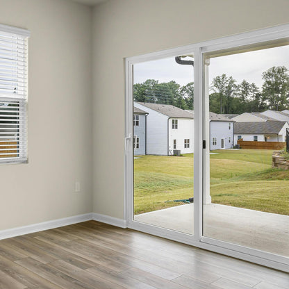 Luvindow Superior Thermal Insulation Aluminum Lift and slide Door 96 in x 80 in 3-9/16 in Jamb, Double-Tempered Low-E Argon Glass, White Finish, Interior Door, Patio Door