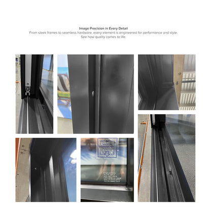 Luvindow Superior Thermal Insulation Aluminum Lift and slide Door 96 in x 80 in 3-9/16 in Jamb, Double-Tempered Low-E Argon Glass, Black Finish, Interior Door, Patio Door