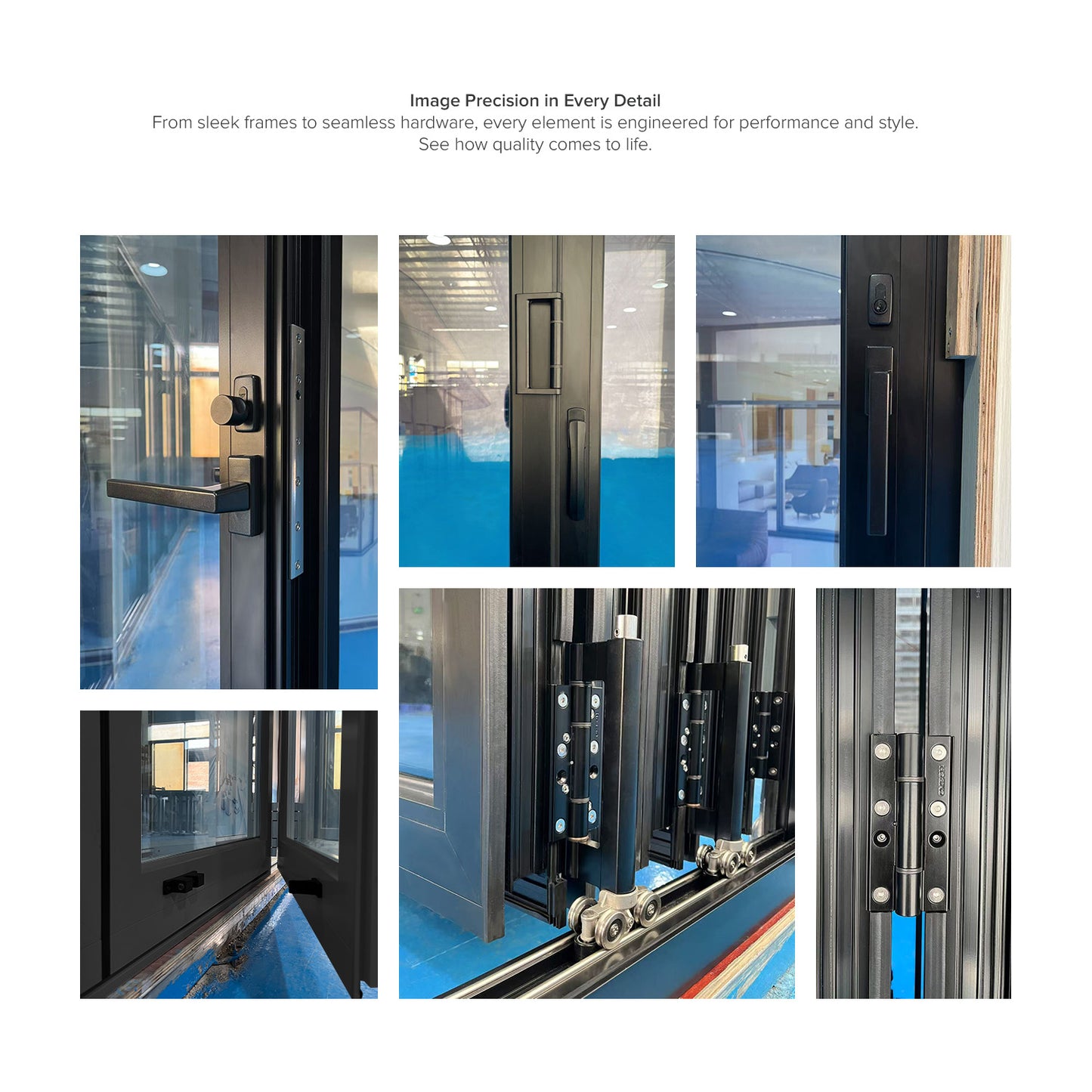 Luvindow Thermal Break Aluminum Bi-Fold Door 192 in x 96 in 3-9/16 in Jamb, Double-Tempered Low-E Argon Glass, Black Finish, Interior Door, Patio Door